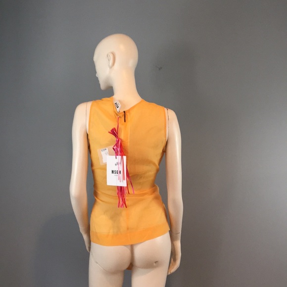 NWT MSGM Yellow Gold Blouse Sz 42/US 6 - Picture 9 of 14